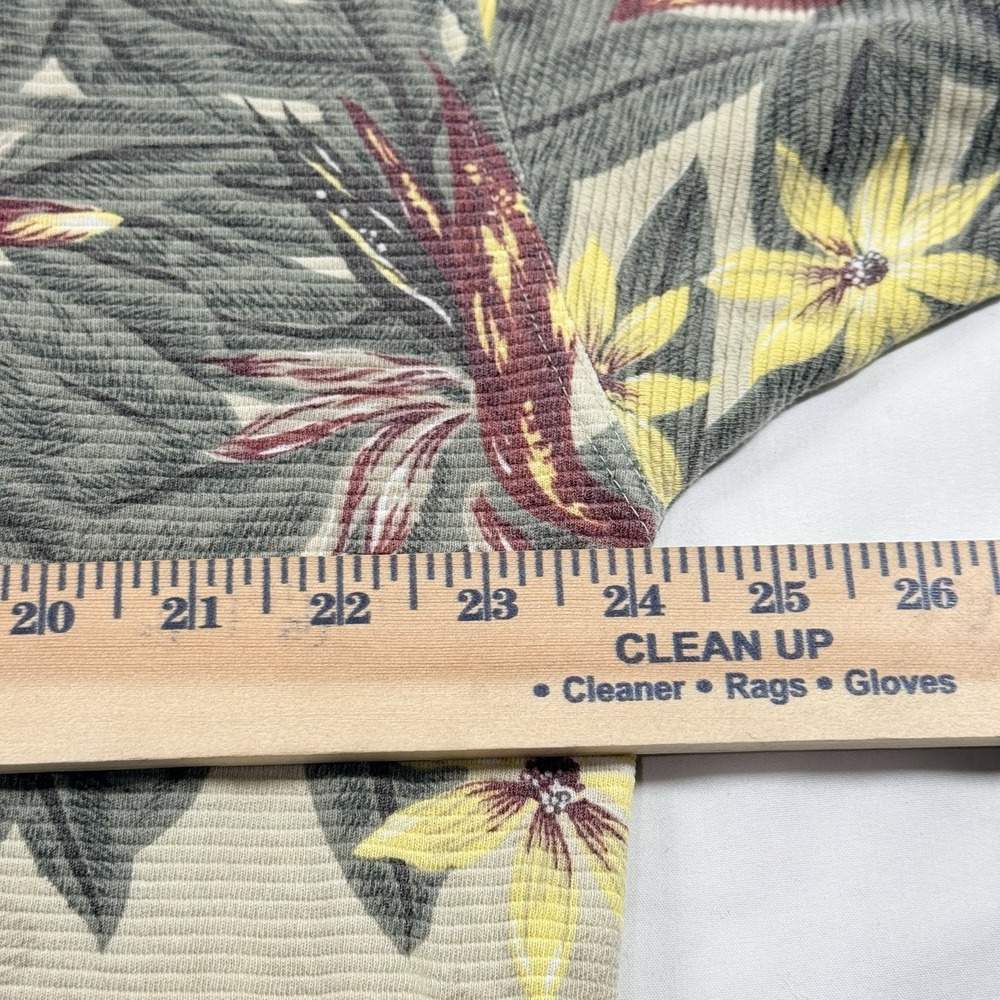 Vintage Tommy Bahama Hawaiian Polo Shirt XL Floral Tropical Island Resort‎ Beige - Picture 4 of 14